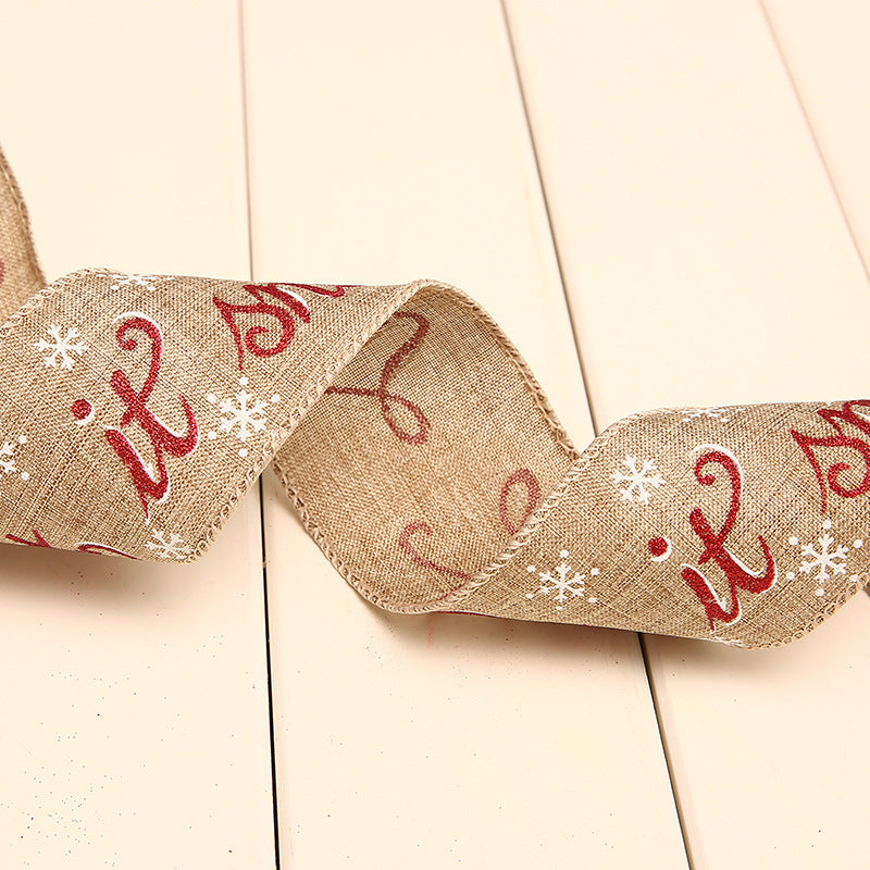 Christmas Printed Polka Dot Linen Webbing Decoration